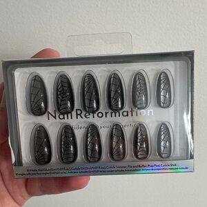 Black Spider Web Press-On Nails